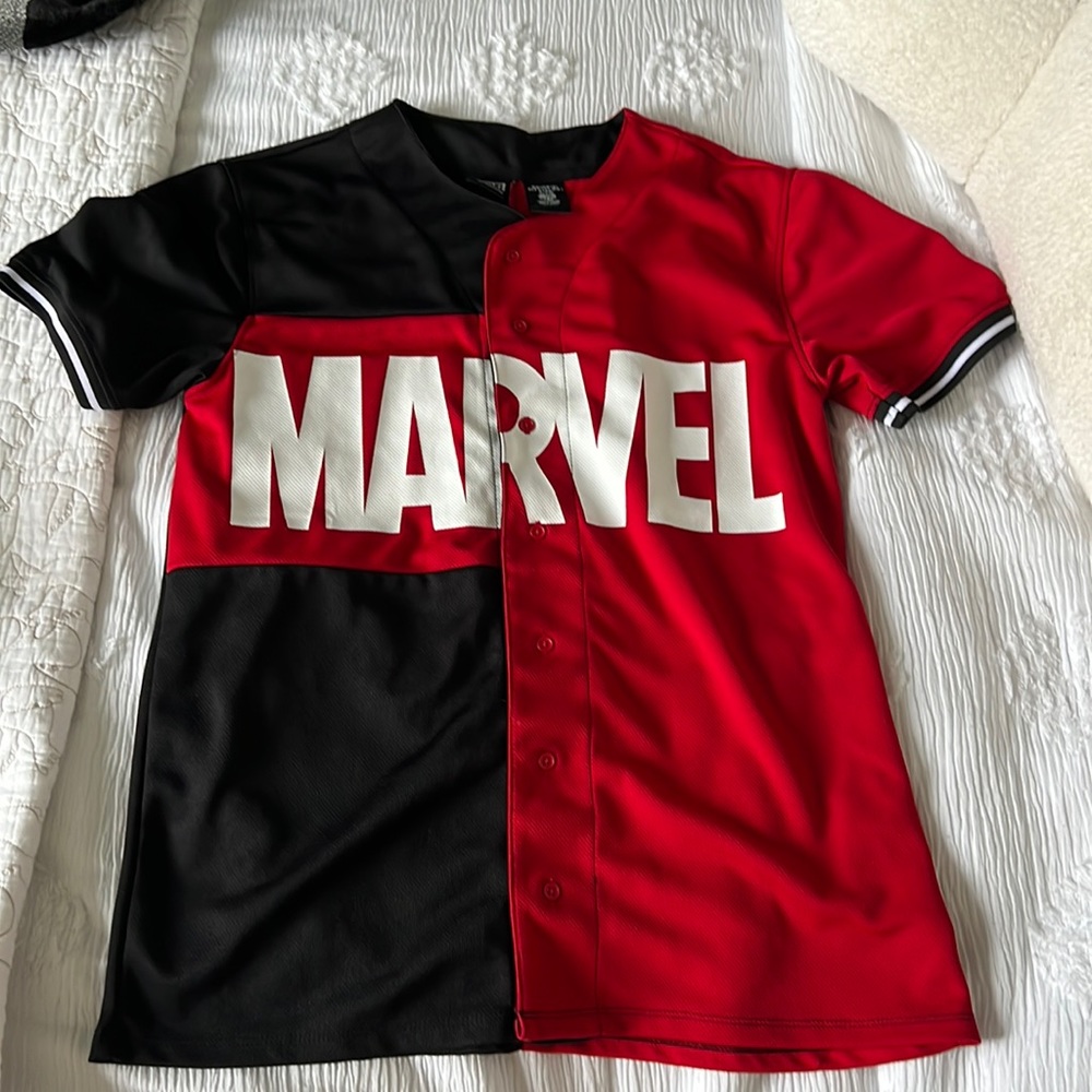 Disney Marvel Logo Baseball Jersey for Adults by Our Universe Size S